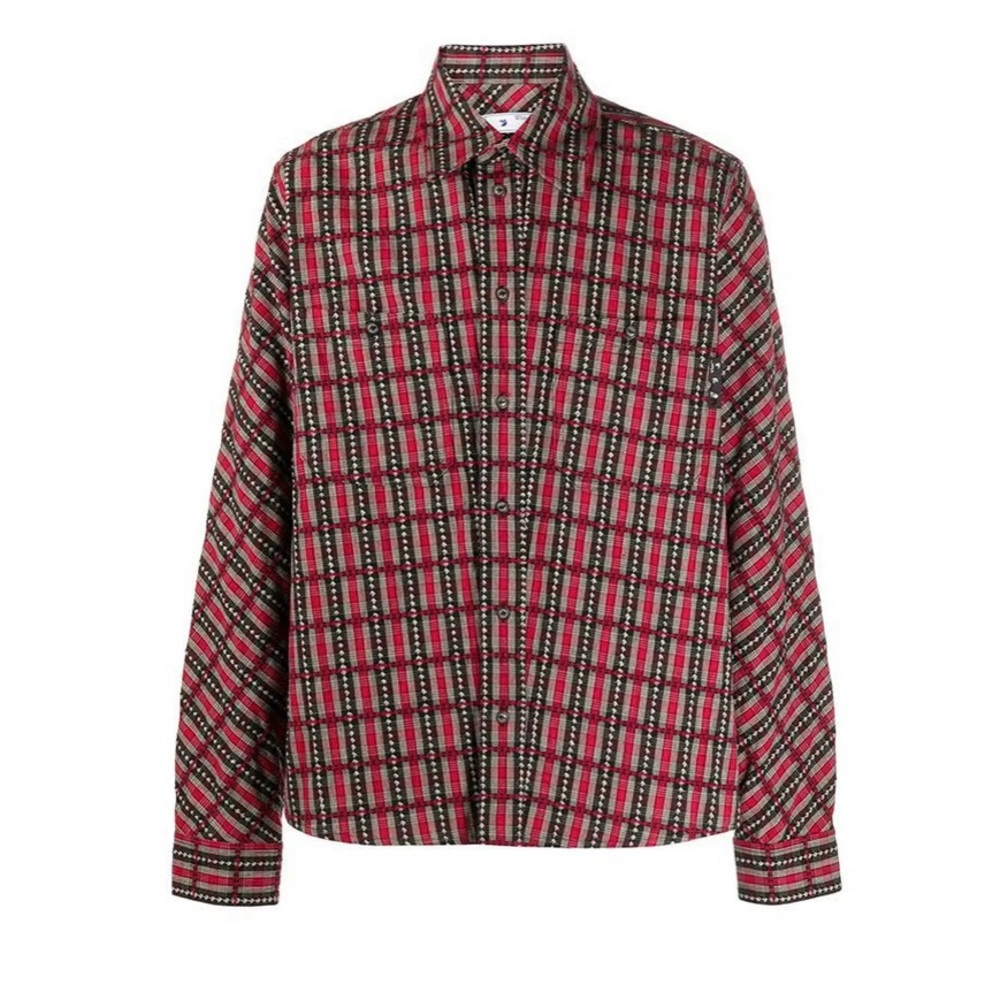 Off-White Red and Black Checkered Shirt Unisex
